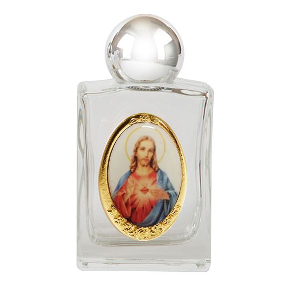 SACRED HEART HOLY WATER BOTTLE (GLASS)